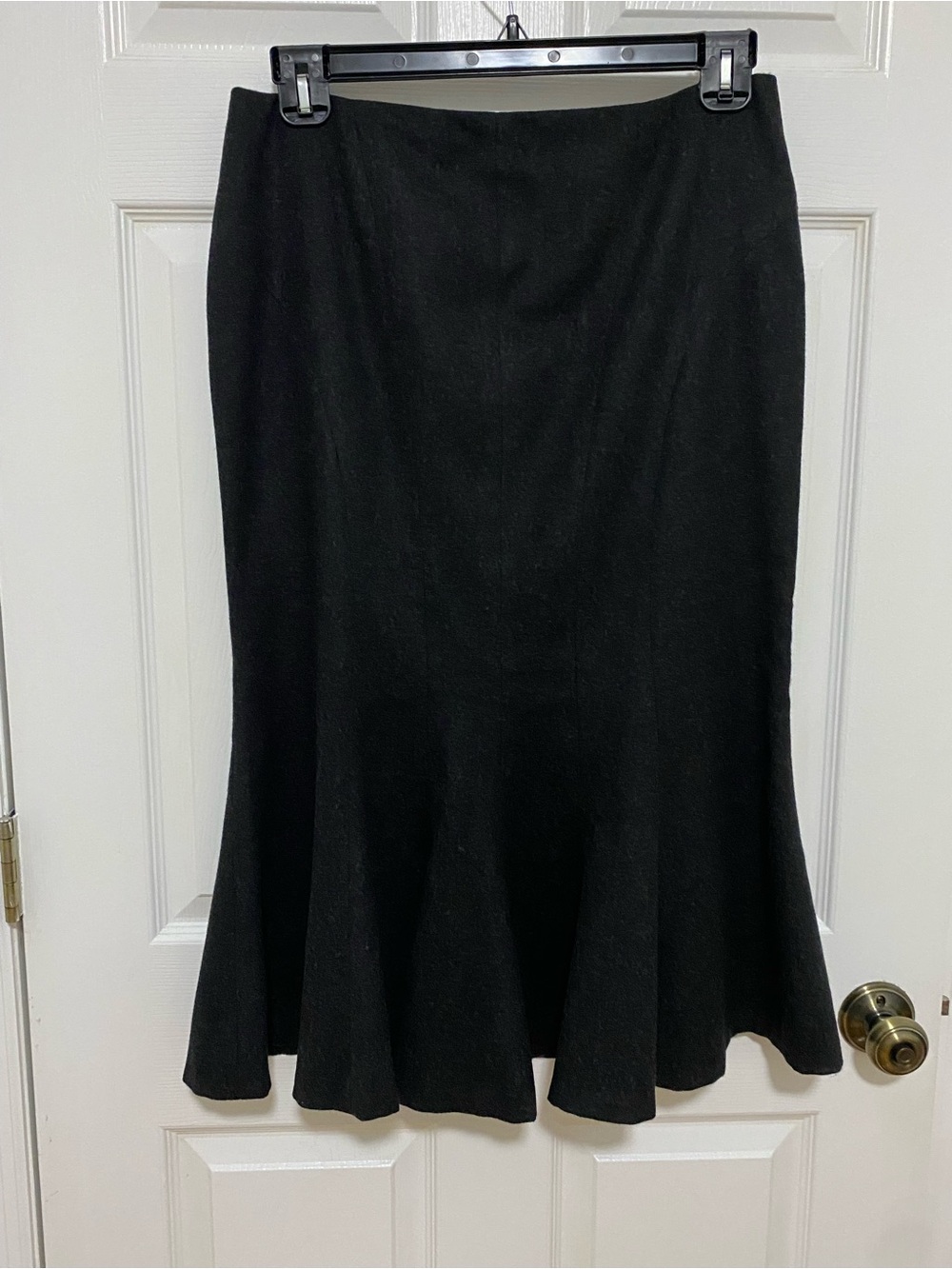 Lauren Ralph Lauren Black 100% Wool Mermaid/Trumpet Midi Skirt | Size 10